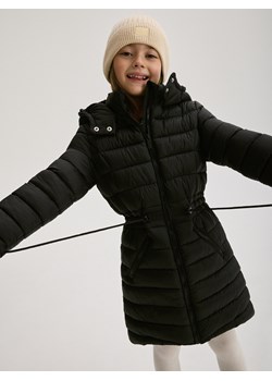 Reserved - Pikowany płaszcz z kapturem - czarny ze sklepu Reserved w kategorii Płaszcze dziewczęce - zdjęcie 176248812