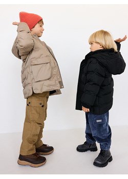 Reserved - Ocieplany płaszcz z kapturem - beżowy ze sklepu Reserved w kategorii Kurtki chłopięce - zdjęcie 176251581