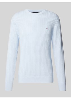 Sweter o kroju slim fit z dzianiny o fakturze jodełki ze sklepu Peek&Cloppenburg  w kategorii Swetry męskie - zdjęcie 176253161