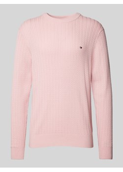 Sweter o kroju slim fit z dzianiny o fakturze jodełki ze sklepu Peek&Cloppenburg  w kategorii Swetry męskie - zdjęcie 176253253