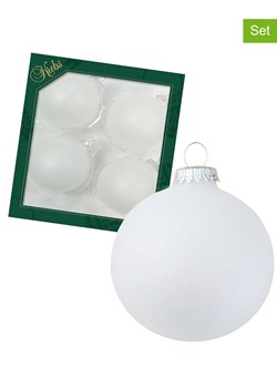 Krebs Glas Lauscha Bombki (4 szt.) w kolorze białym - Ø 8 cm ze sklepu Limango Polska w kategorii Dekoracje bożonarodzeniowe - zdjęcie 176256590