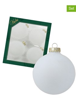 Krebs Glas Lauscha Bombki (4 szt.) w kolorze białym - Ø 8 cm ze sklepu Limango Polska w kategorii Dekoracje bożonarodzeniowe - zdjęcie 176256591