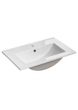 Biała prostokatna ceramiczna umywalka - Xarius 60 cm ze sklepu Edinos.pl w kategorii Meble łazienkowe - zdjęcie 176263694