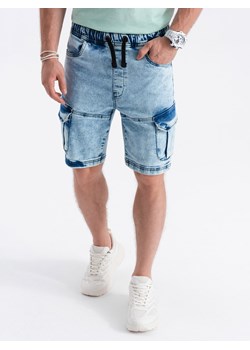 Krótkie spodenki męskie jeansowe - jasny jeans V1 W362 ze sklepu ombre w kategorii Spodenki męskie - zdjęcie 176276382