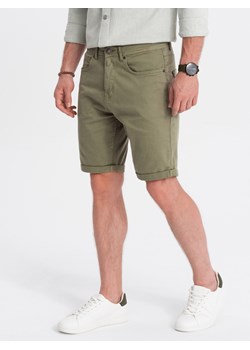 Szorty męskie CHINO - khaki V14 OM-SRDS-0103 ze sklepu ombre w kategorii Spodenki męskie - zdjęcie 176281910