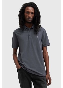 AllSaints polo bawełniane REFORM kolor granatowy gładki M075PB ze sklepu ANSWEAR.com w kategorii T-shirty męskie - zdjęcie 176283270