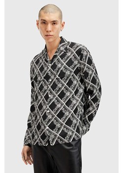 AllSaints koszula GRID męska kolor czarny relaxed M025SB ze sklepu ANSWEAR.com w kategorii Koszule męskie - zdjęcie 176283531