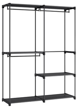 Songmics Garderoba stojąca w kolorze czarnym - 138 x 182 x 43 cm ze sklepu Limango Polska w kategorii Szafy - zdjęcie 176285202