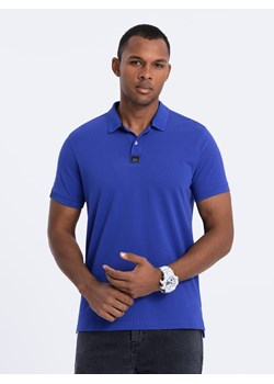 Koszulka męska polo z kołnierzykiem - intensywnie niebieska V9 S1745 ze sklepu ombre w kategorii T-shirty męskie - zdjęcie 176289030