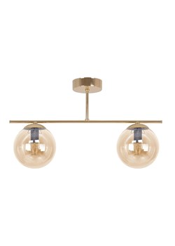 Złoto-bursztynowa lampa sufitowa z 2 szklanymi kloszami - A671 G0-A82 ze sklepu Edinos.pl w kategorii Lampy sufitowe - zdjęcie 176289801
