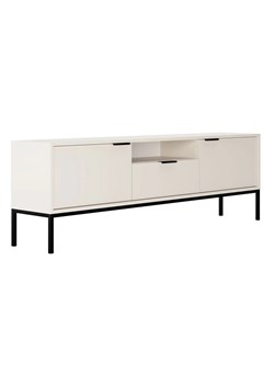 Biała Szafka Pod Tv Na Czarnych Nóżkach 175 Cm F4-D82 ze sklepu Edinos.pl w kategorii Szafki RTV - zdjęcie 176290100