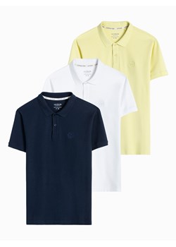 Zestaw koszulek męskich polo z dzianiny pique 3-pak - mix V22 Z28 ze sklepu ombre w kategorii T-shirty męskie - zdjęcie 176291650