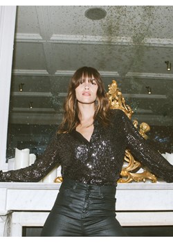 Koszula damska cekinowa srebrna Solea 904 ze sklepu Big Star w kategorii Koszule damskie - zdjęcie 176297643