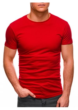 T-shirt męski basic 970S - czerwony ze sklepu Edoti w kategorii T-shirty męskie - zdjęcie 176299374