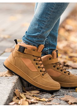 Buty męskie sneakersy za kostkę - camel V3 T317 ze sklepu ombre w kategorii Buty zimowe męskie - zdjęcie 176299772