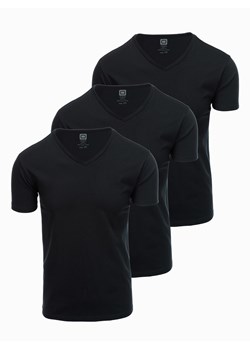 Zestaw koszulek bawełnianych V-NECK 3-pak - czarny V9 Z29 ze sklepu ombre w kategorii T-shirty męskie - zdjęcie 176301280