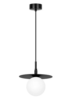 Czarna lampa wisząca szklana kula z metalowym dyskiem - 4X A692 K7-E96 ze sklepu Edinos.pl w kategorii Lampy wiszące - zdjęcie 176301922