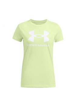 Damski t-shirt z nadrukiem Under Armour UA Rival Logo SS - zielony ze sklepu Sportstylestory.com w kategorii Bluzki damskie - zdjęcie 176303022