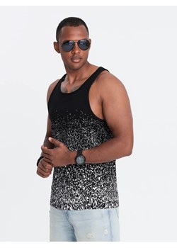 Męski tank top bawełniany z gradientowym nadrukiem - czarny V2 OM-TSTT-22SS-001 ze sklepu ombre w kategorii T-shirty męskie - zdjęcie 176307120