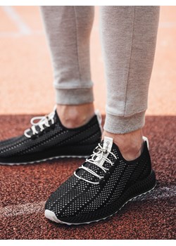 Buty męskie sneakersy z siateczki - czarne V8 OM-FOKS-0117 ze sklepu ombre w kategorii Buty sportowe męskie - zdjęcie 176307720