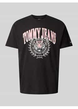 T-shirt z bawełny z nadrukiem z motywem model ‘VARSITY TIGER’ ze sklepu Peek&Cloppenburg  w kategorii T-shirty męskie - zdjęcie 176309241