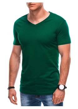 T-shirt męski basic V-neck EM-TSBS-0101 - zielony V11 ze sklepu Edoti w kategorii T-shirty męskie - zdjęcie 176313632