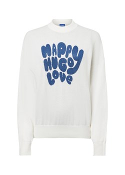 HUGO BLUE Sweter damski - Sidara Kobiety Bawełna écru jednolity ze sklepu vangraaf w kategorii Swetry damskie - zdjęcie 176316342