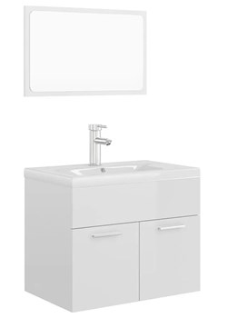 Podwieszany zestaw do łazienki z umywalką 60 biały połysk - Tito 5X - id: 46881 - marki Elior - 176316822 Podwieszany zestaw do łazienki z umywalką 60 biały połysk - Tito 5X ze sklepu Edinos.pl w kategorii Dom - zdjęcie 176316822