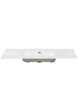 Biała prostokątna ceramiczna umywalka meblowa 120 cm L6-B17 ze sklepu Edinos.pl w kategorii Meble łazienkowe - zdjęcie 176316870