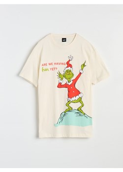 Sinsay - Koszulka Grinch - kremowy ze sklepu Sinsay w kategorii T-shirty męskie - zdjęcie 176327883