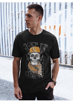 T-shirt męski z nadrukiem czarny Dstreet RX5617 ze sklepu DSTREET.PL w kategorii T-shirty męskie - zdjęcie 176328104