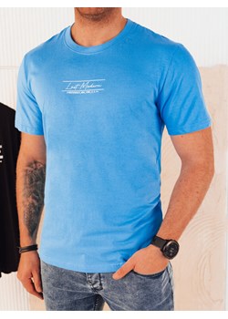 Koszulka męska z nadrukiem jasnoniebieska Dstreet RX5474 ze sklepu DSTREET.PL w kategorii T-shirty męskie - zdjęcie 176328690