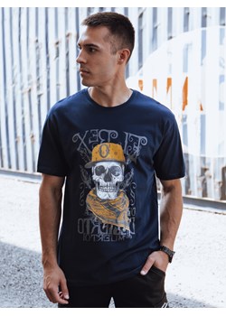 T-shirt męski z nadrukiem granatowy Dstreet RX5618 ze sklepu DSTREET.PL w kategorii T-shirty męskie - zdjęcie 176332864