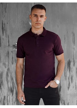 Koszulka męska polo śliwkowy Dstreet PX0610 ze sklepu DSTREET.PL w kategorii T-shirty męskie - zdjęcie 176333763