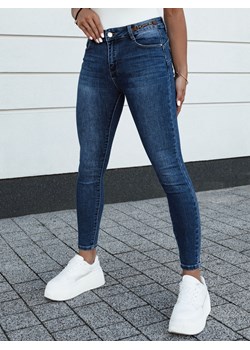 Spodnie damskie jeansowe slim fit ACORN ciemnoniebieskie Dstreet UY2155 ze sklepu DSTREET.PL w kategorii Jeansy damskie - zdjęcie 176335383