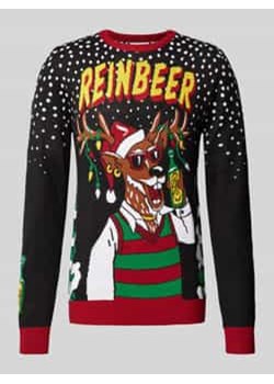 Sweter świąteczny z wyhaftowanym logo ze sklepu Peek&Cloppenburg  w kategorii Swetry męskie - zdjęcie 176355484