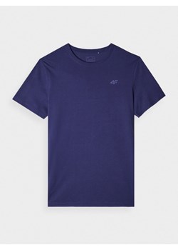 Męski t-shirt basic 4F 4FWMM00TTSHM1843 - granatowy ze sklepu Sportstylestory.com w kategorii T-shirty męskie - zdjęcie 176361650