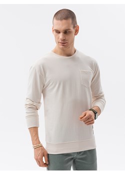 Bluza męska bez kaptura - ecru V2 B1149 ze sklepu ombre w kategorii Bluzy męskie - zdjęcie 176362594