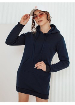 Bluza damska długa z kapturem oversize TIMMY granatowa Dstreet EY1936 ze sklepu DSTREET.PL w kategorii Sukienki - zdjęcie 176364014