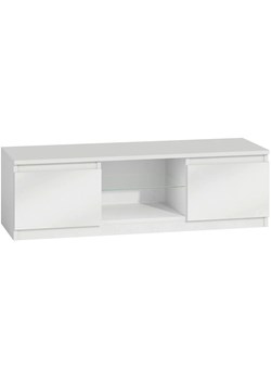 Biała szafka pod TV do salonu Amida 4X - połysk ze sklepu Edinos.pl w kategorii Szafki RTV - zdjęcie 176365242