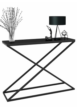 Czarna konsola w stylu loft T7-W68 ze sklepu Edinos.pl w kategorii Konsole - zdjęcie 176365270