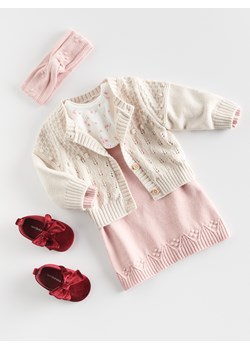 Reserved - Dzianinowy kardigan - kremowy - id: 222BG-02X - marki Reserved - 176366852 Reserved - Dzianinowy kardigan - kremowy ze sklepu Reserved w kategorii Bluzy i swetry - zdjęcie 176366852