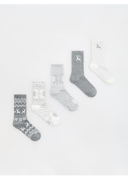 Reserved - 5 pack skarpet - jasnoszary ze sklepu Reserved w kategorii Skarpetki damskie - zdjęcie 176367003