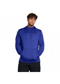 Męska bluza treningowa Under Armour UA Armour Fleece Wordmark HD - niebieska ze sklepu Sportstylestory.com w kategorii Bluzy męskie - zdjęcie 176369770