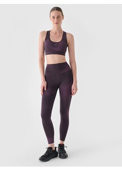 Damskie legginsy treningowe 4F 4FWAW24TFTIF285 - fioletowe ze sklepu Sportstylestory.com w kategorii Spodnie damskie - zdjęcie 176370542