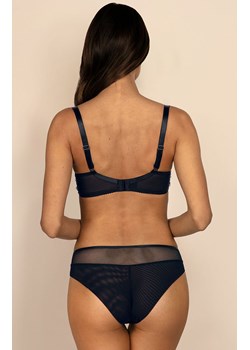 Figi damskie tangi Kira C511, Kolor czarno-szafirowy, Rozmiar L, Ewa Bien ze sklepu Intymna w kategorii Majtki damskie - zdjęcie 176389413