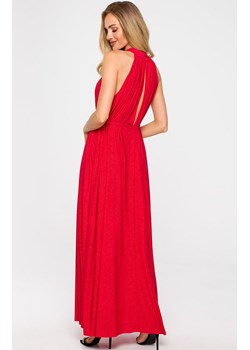 Suknia maxi z dekoltem typu halter w kolorze czerwonym M721, Kolor czerwony, Rozmiar uniwersalny, MOE ze sklepu Intymna w kategorii Sukienki - zdjęcie 176390304