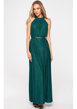 Suknia maxi z dekoltem typu halter w kolorze szmaragdowym M721, Kolor szmaragdowy, Rozmiar uniwersalny, MOE ze sklepu Intymna w kategorii Sukienki - zdjęcie 176390314