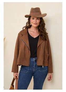 Curvy Lady Kurtka w kolorze brązowym ze skóry syntetycznej ze sklepu Limango Polska w kategorii Kurtki damskie - zdjęcie 176398801