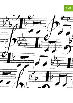 ppd Serwetki (40 szt.) &quot;Musique&quot; w kolorze biało-czarnym ze sklepu Limango Polska w kategorii Akcesoria kuchenne - zdjęcie 176400043